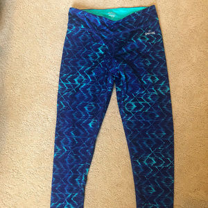 Spalding Speed-Dry Blue Pattern Workout Leggings